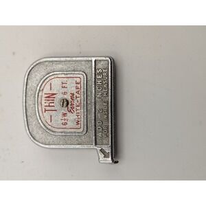 Vintage Evans Thin White-Tape 6 Ft Pocket Measuring Tape Made in USA Silver 61W